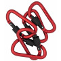 Infinity Hearts Karbinhake med Lås Mässing Röd 80mm - 5 st