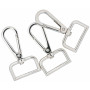 Infinity Hearts Karbinhake med D-ring Mässing Silver 60mm - 3 st