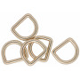 Infinity Hearts D-Ring Mässing Ljus Guld 25x25mm - 5 st