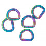Infinity Hearts D-Ring Järn Mixfärgad 15x15mm - 5 st