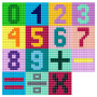 Siffror och bokstäver i Pixelhobby av Rito Krea - pärlmönster bokstäver - 48 st.