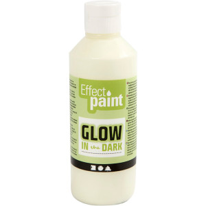 Glow in the Dark, Sjlvlysande Frg, fluorescerande gul, 250 ml/ 1 fla