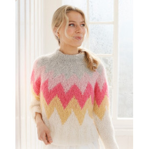 Pink Lemonade Sweater by DROPS Design - Tröja Stickmönster str. S - XXXL