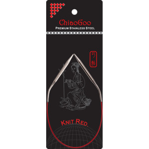 ChiaoGoo Knit Red Rundstickor Rostfritt Kirurgiskt Stl 30 cm 2 mm