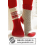 Twinkle Toes by DROPS Design 1 - Julstrumpor Grå med Prickar Stick-mönster strl. 22/23 - 41/43