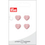 Prym plastknapp hjärta rosa 12mm 2 hål - 4 st.