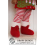 Nissetofflor by DROPS Design - Baby jultofflor Stick-mönster str. 21/23 - 45/48