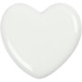 Hjärta, vit, stl. 6,5x6,5 cm, tjocklek 10 mm, 20 st./ 20 låda