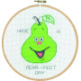 Permin Broderikit Have a Pear-fect Day Ø18