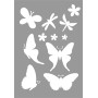 Stenciler/Template Fjärilar/Blommor 21 x 29 cm