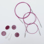 KnitPro Wire / Kabel (Swivel) till Ändstickor 35 cm (blir 60 cm inkl. stickor) Lila