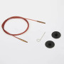 KnitPro Wire / Kabel för Ändstickor 20 cm (blir 40 cm inkl. stickor) Brun